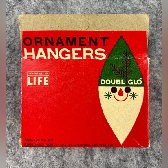 Doubl Glo | Christmas Tree Hangers | Paper Novelty Mfg Company Original Box 1959 - Picture 2 of 6